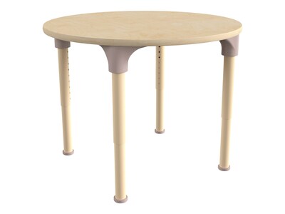 Flash Furniture Bright Beginnings Hercules 33 Round Table, Height Adjustable, Beech (MK-ME088021-GG