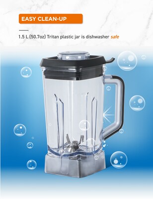 Commercial Chef 1.5L High Power Blender, Black (CHB50MB)