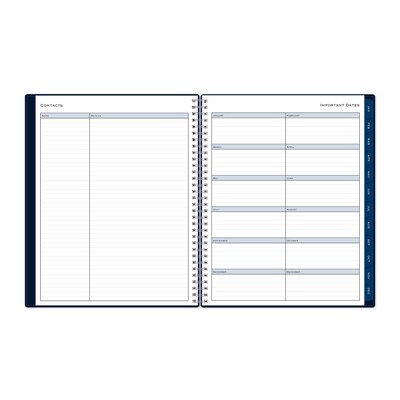2027 Blue Sky Passages 8.5" x 11" Calendar Year Weekly & Monthly Standard Planner, Plastic Cover, Solid Navy (148659-27)