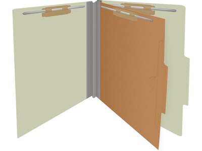 Medical Arts Press Pressboard Classification Folder, 1-Divider, 2" Expansion, Letter Size, Green, 10/Box (DV-T42-14-3GRN-PKT)