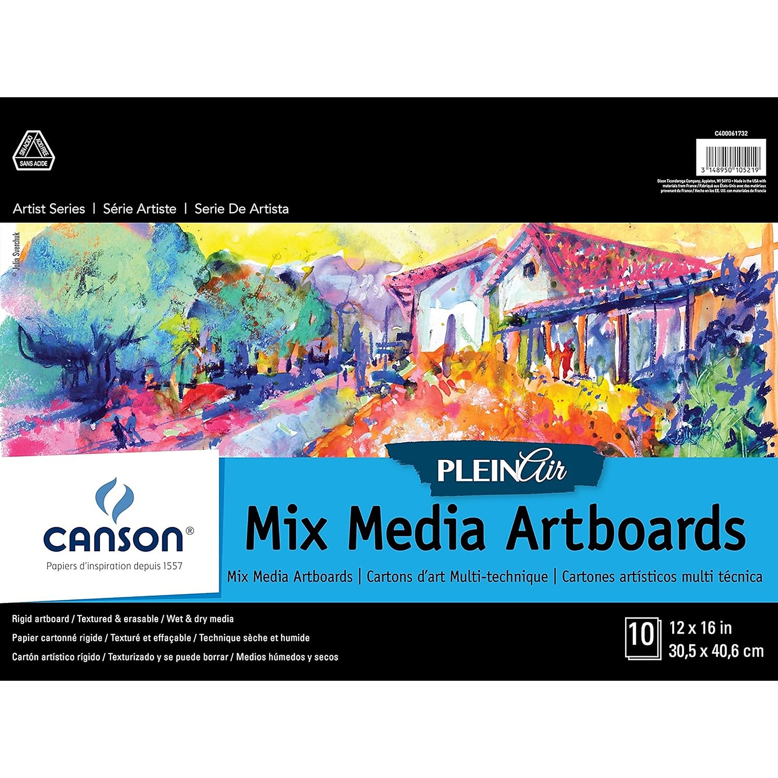 Canson Artist Series Canva Plein Air Art Boards, 12 x 16, 10 Sheets/Board (MCXC400061732)