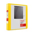 Staples® Standard 1.5 3 Ring View Binder with D-Rings, Yellow (58652)