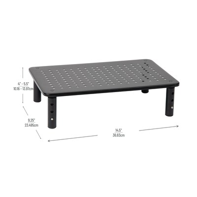 Mind Reader Adjustable Monitor Stand and Ventilated Laptop Riser, Black, 2/Pack (4LEGM2PK-BLK)