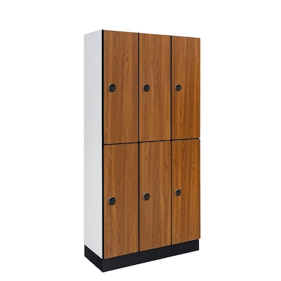 Alpine Industries 72 2-Tier 3-Column Storage Locker, Oak (701-O-3-TPL-MK)