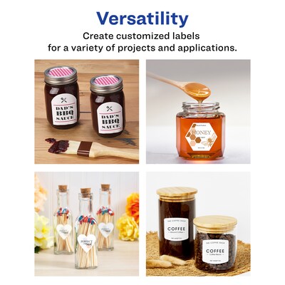 Avery Heart Shaped Laser/Inkjet Multipurpose Labels, 2-9/32" x 1-27/32", White, 300 Labels/Pack (94603)