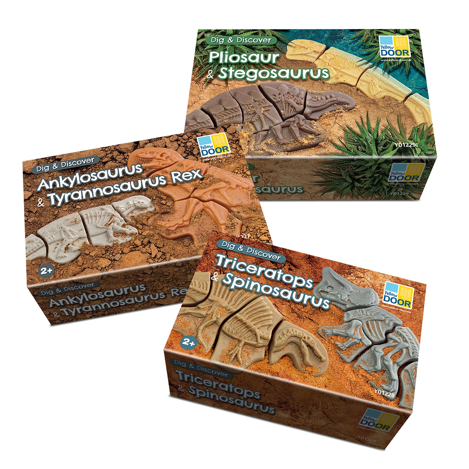 Yellow Door Dig and Discover Dinosaur Pack, Assorted Colors, 6/Set (YUS1230)