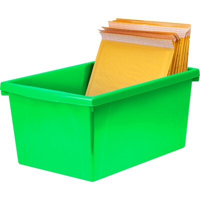 Storex Plastic Medium Classroom Storage Bin, 16.75"x 11.87"x 8.28", Green, Pack of 2 (STX61485U06C-2)