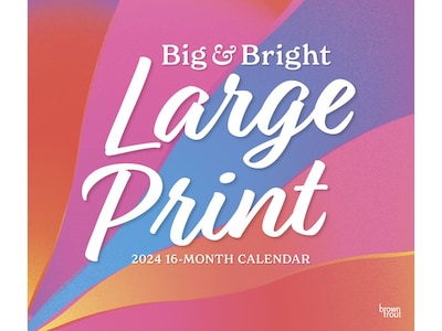 2024 BrownTrout Big & Bright Large Print 14 x 12 Monthly Wall Calendar (9781975468668)