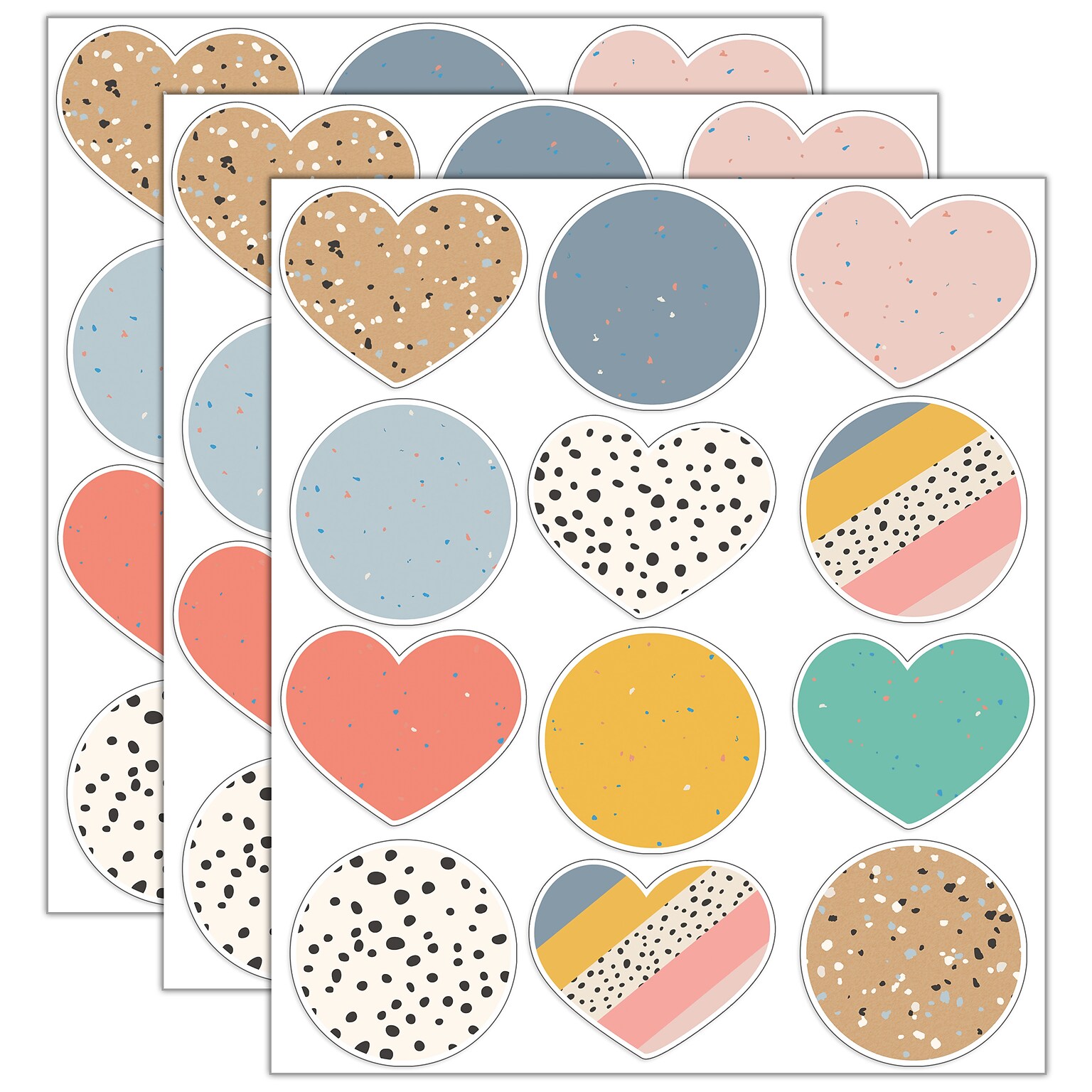 Carson Dellosa Education We Belong Jumbo Hearts & Dots Cut-Outs, 12/Pack, 3 Packs/Bundle (CD-120650-3)