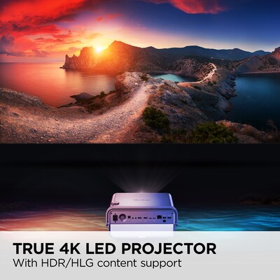 ViewSonic 4K UHD Projector with 2400 LED Lumens, USB-C, Bluetooth Speakers and Wi-Fi, Brown/Black (X