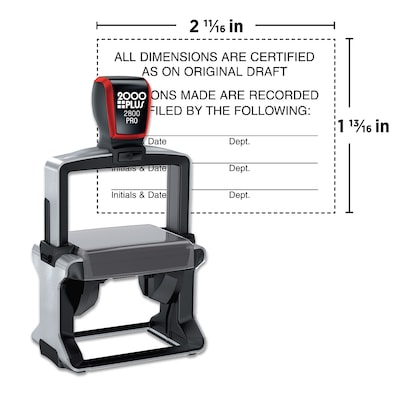 Custom 2000 Plus® Pro 2800 Heavy Duty Self-Inking Stamp, 1-13/16 x 2-11/16