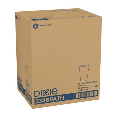 Dixie Pathways Poly Paper Hot Cups, 16 oz., White, 1000/Carton (2346PATH)