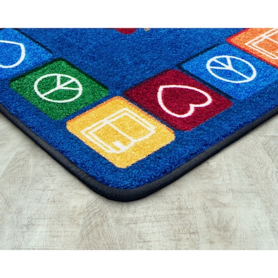 Joy Carpets Peaceful Readers Nylon 54 x 78 Machine Tufted Rug, Multicolored (2001C)