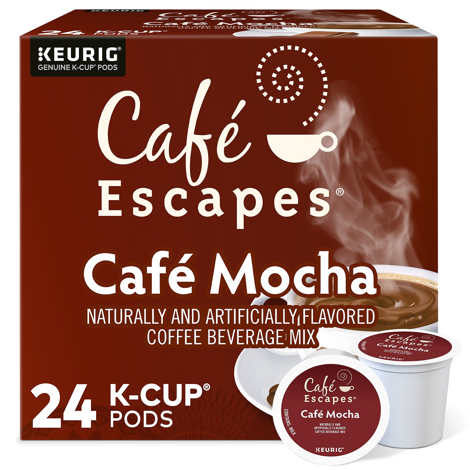 Cafe Escapes Café Mocha, Keurig® K-Cup® Pods, 24/Box (6803)