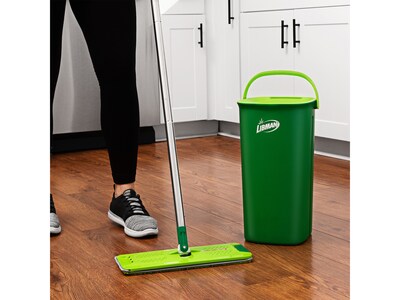 Libman Rinse 'n Wring Microfiber Butterfly Mop & Bucket Kit, Green, /Set (1516001)