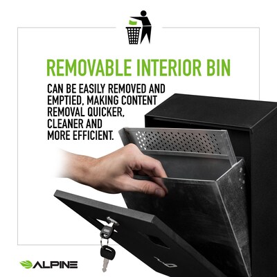 Alpine Industries Stainless Steel Outdoor Cigarette Receptacle, 1 Gallon, Black (490-01-BLK)