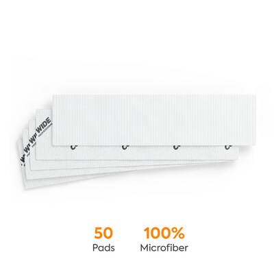 Coastwide Professional Microfiber Wet Mop Pad, 4.5 x 19, White, 50/Pack (CW63404)