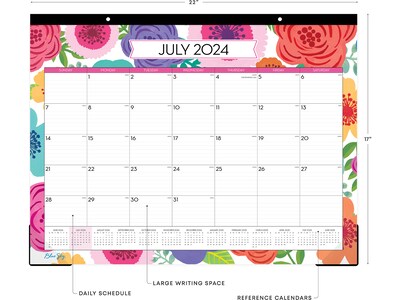 2024-2025 Blue Sky Mahalo 22" x 17" Academic Monthly Desk Pad Calendar (100157-A25)