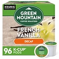 Green Mountain French Vanilla Decaf Coffee Keurig® K-Cup® Pods, Light Roast, 96/Carton (7732CT)