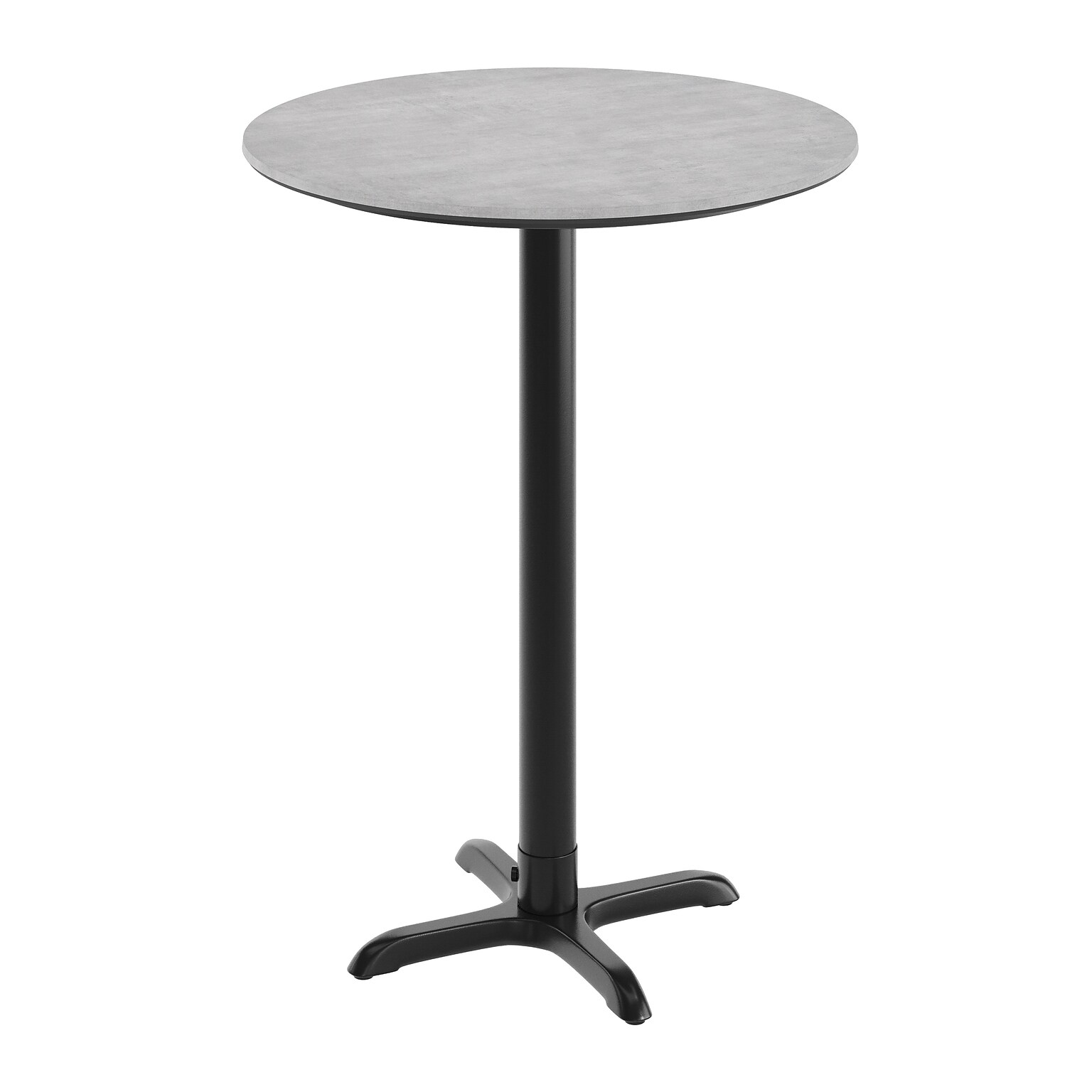 Flash Furniture Acadia 31.25 Round Wooden Dining Table with X-Base, Gray Faux Concrete/Black Base (STRD31CGT2222B)
