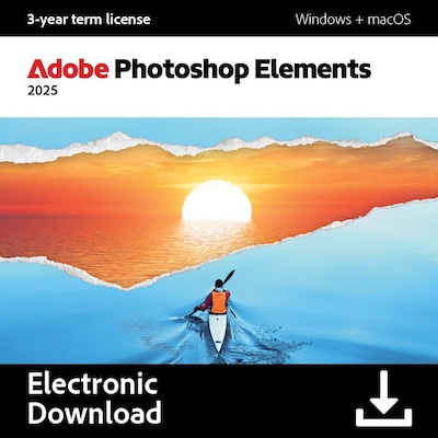 Adobe Photoshop Elements 2025 for 1 User, Windows and macOS, Download (ADO951800V566)