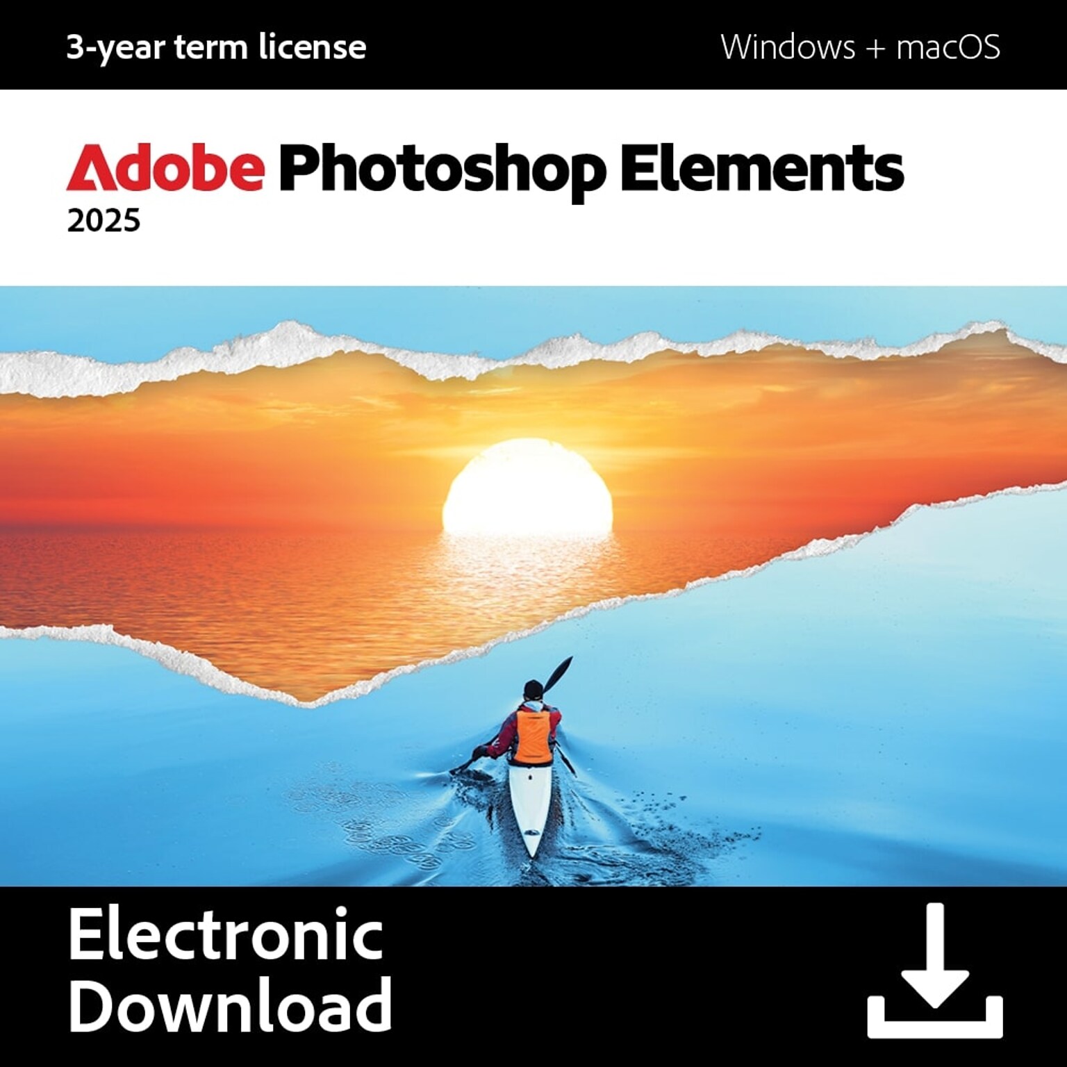 Adobe Photoshop Elements 2025 for 1 User, Windows and macOS, Download (ADO951800V566)