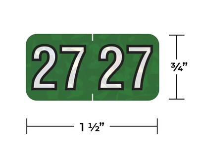 Medical Arts Press Holographic 2027 Year Labels, 3/4 x 1-1/2, Green, 500/Roll