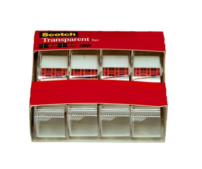 Scotch® Transparent Tape, 3/4 x 23.6 yds., 4 Rolls (4814)