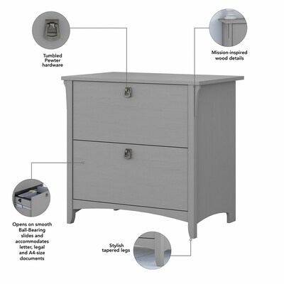 Bush Furniture Salinas Lateral File Cabinet, Cape Cod Gray (SAF132CG-03)