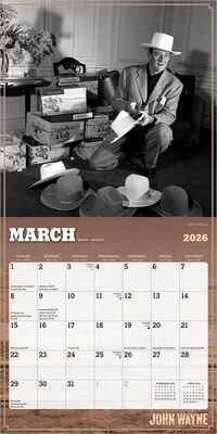 2026 BrownTrout John Wayne 7" x 7" Monthly Wall Calendar (9798330701803)