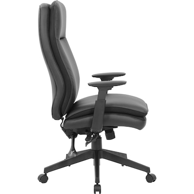 Lorell Soft High-Back Ergonomic Vinyl Swivel Executive Office Chair, Black (LLR03206)