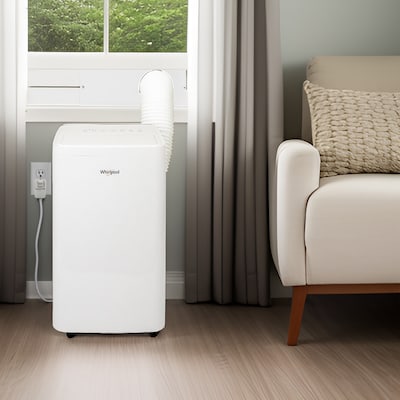 Whirlpool 115-Volt 12,000 BTU (8,300 BTU DOE) Portable Air Conditioner with Remote, White (WHNP121AW)