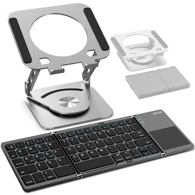 Delton F75/SW60 Wireless Keyboard with Touchpad Mouse Combo, Black/Silver (DKBF75KT1)