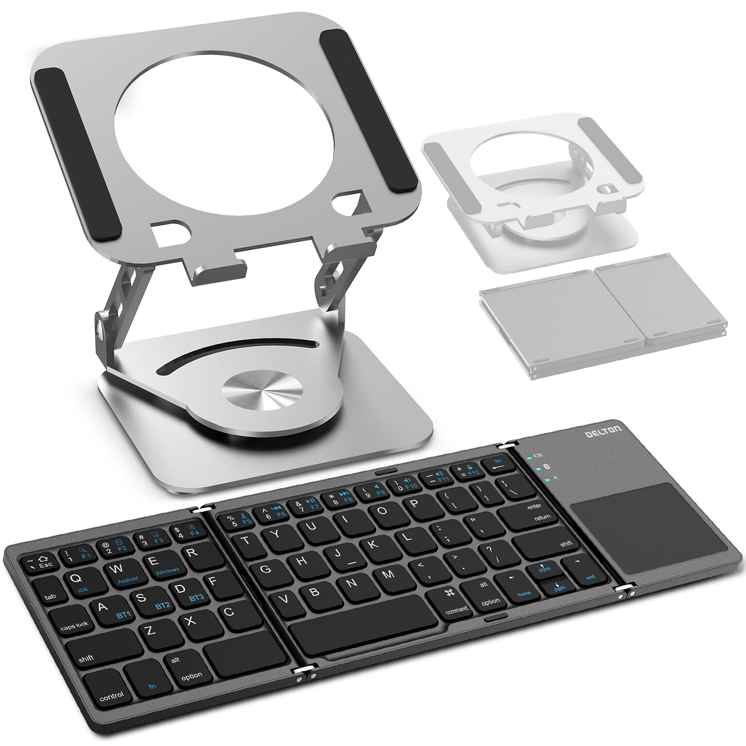 Delton F75/SW60 Wireless Keyboard with Touchpad Mouse Combo, Black/Silver (DKBF75KT1)