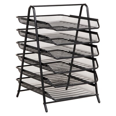 Mind Reader Metal Front Loading Letter Tray, Letter/Legal Size, Black (6TPAPER-BLK)