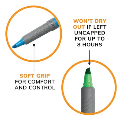 BIC Brite Liner Stick Highlighter with Grip, Chisel Tip, Assorted Colors, 5/Pack (GBLP51-AST)