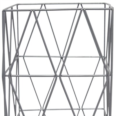 Creekwood Home Geometric Metal Cage 10" LED Table Lamp, Gray (CWT-1003-GY)