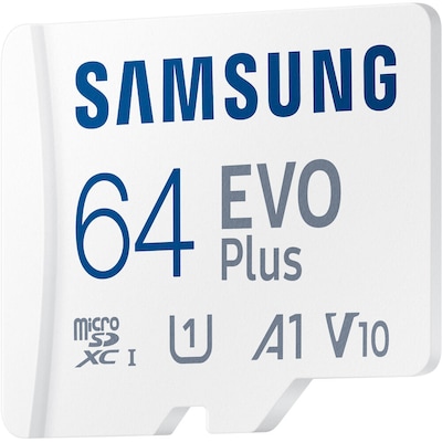 Samsung EVO Plus 64GB microSDXC Memory Card with Adapter, Class 10, UHS-I, V30 (MB-MC64SA/AM)