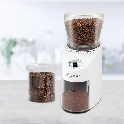 Capresso Infinity Plus Burr Coffee Grinder, White (570.02)