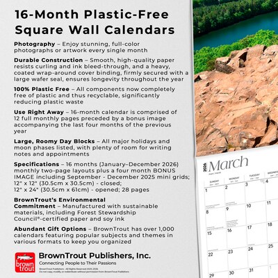 2026 BrownTrout Connecticut Wild & Scenic 12" x 12" Monthly Wall Calendar (9798330703029)