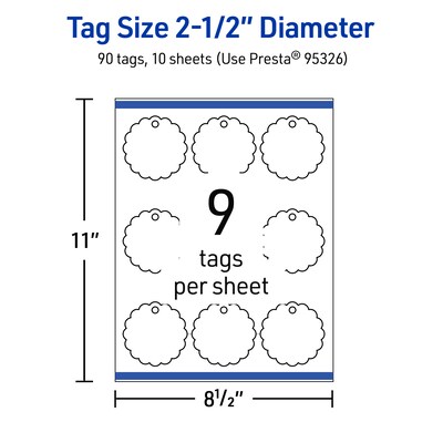 Avery 2-1/2" Diameter  Blank Price & Merchandise Tags, White, 90/Carton (95326-GWT10)