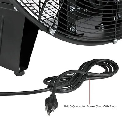 Global Industrial 48" Portable Drum Blower Fan, 19500 CFM, 1-1/2 HP, 1 Phase (600555)