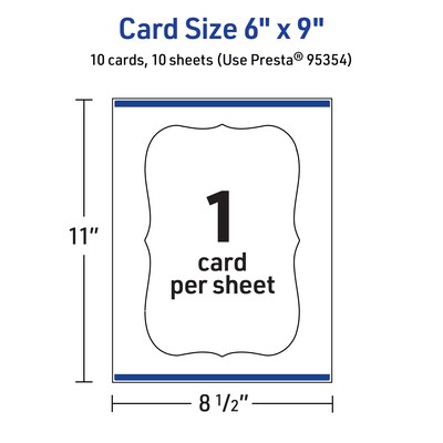 Avery Integrated Cards, 6" x 9", Matte White, 10/Pack (95354)