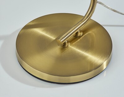 Adesso Atticus 59H Antique Brass Floor Lamp with Round Shade (3898-21)