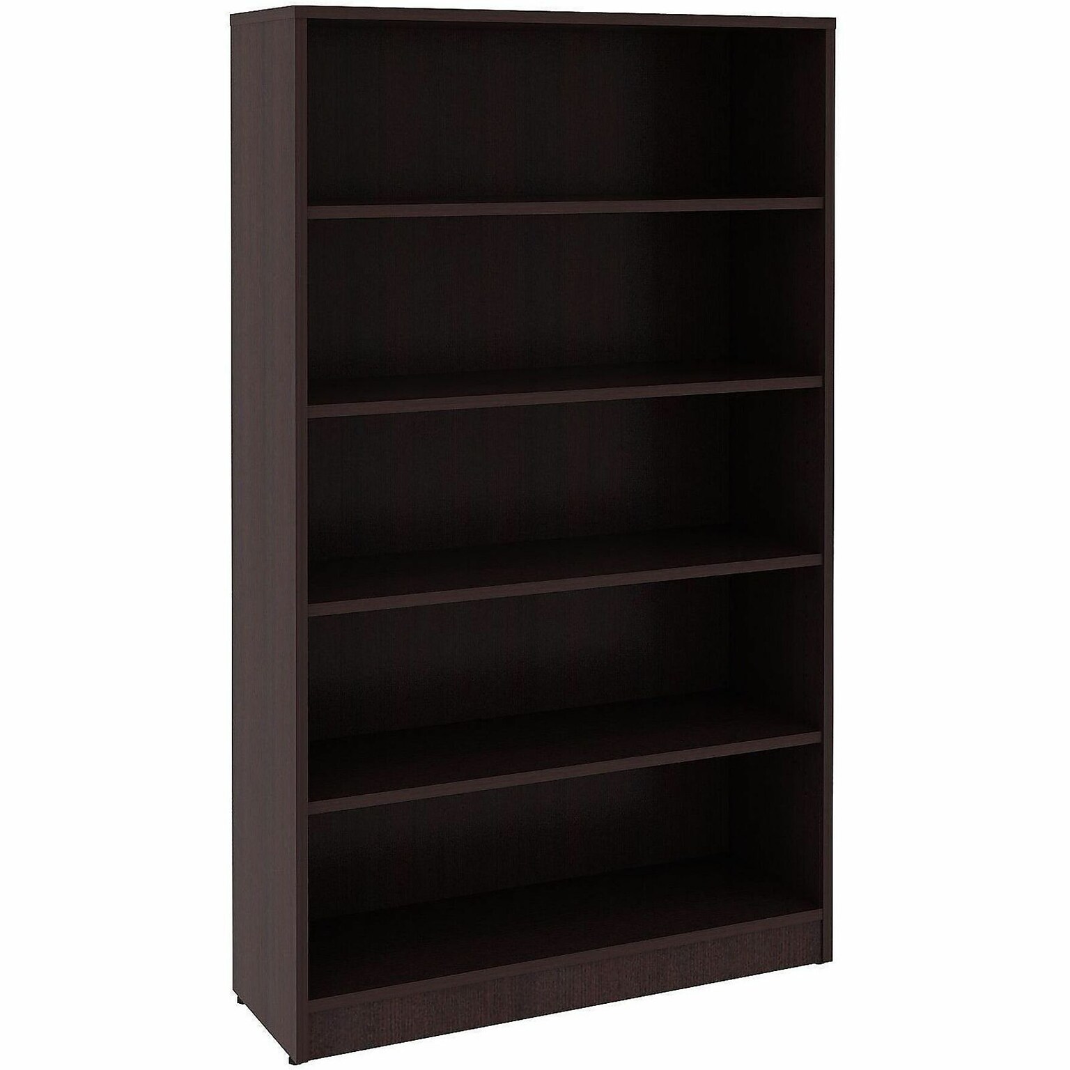 Lorell Essentials 60 5-Shelf Bookcase with Adjustable-Shelves, Espresso Laminate (LLR18250)