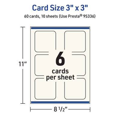 Avery Integrated Cards, 3" x 3", Matte Ivory, 60/Pack (95336)
