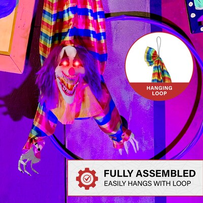 Haunted Hill Farm Animatronic Hanging Upside Down Clown (HHCLOWN-39HLSA)