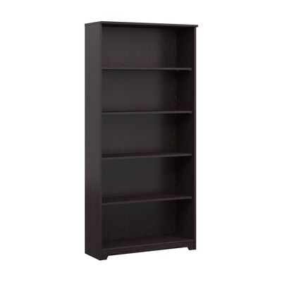 Bush Furniture Cabot 66H 5-Shelf Bookcase with Adjustable Shelves, Espresso Oak (WC31866)