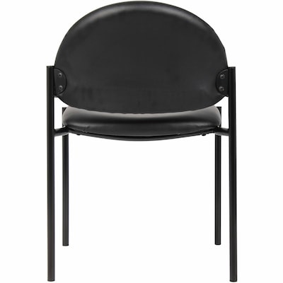 Lorell Reception Guest Chair Vinyl Chair, Armless, Black (LLR69607)