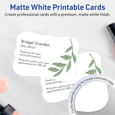 Avery Matte General Use Blank Cards, White, 50/Pack (95350)